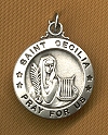 St. Cecilia Sterling Medal 5/8 In.