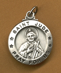 St. Jude Sterling Medal 5/8 In.