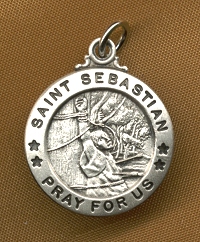 St. Sebastian Sterling Medal 5/8 In.
