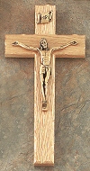 Knotted Oak & Bronze Crucifix 10 In.