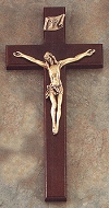 Cherry Finished Bronze Crucifix 12 In.