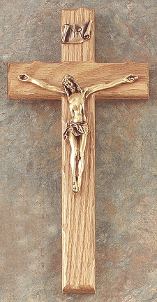 Knotted Oak & Bronze Crucifix 12 In.