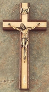 Walnut & Antique Bronze Crucifix 12 In.