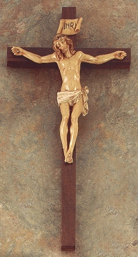 Walnut & Resin Pelligrini Crucifix 15 In.