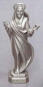 Queen of Peace Pewter Statue 3.5 In.
