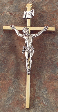 Gold & Silver Crucifix 8 In.