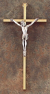 Gold & Silver Crucifix 7 In.
