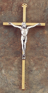 Gold & Silver Crucifix 8 In.