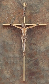 Gold & Bronze Crucifix 9 In.