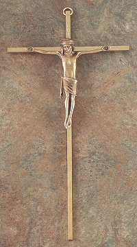 Antique Bronze & Gold Crucifix 10 In.