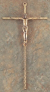24kt Hammered Gold Crucifix 10 In.