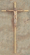 24kt Gold and Bronze Crucifix 10 In.
