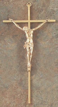 10 In. Brass Crucifix w/GP Plastic Corp