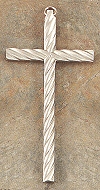 Spiral Silver-Finished Pewter Cross 7 in.