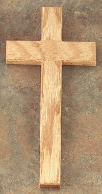 Plain Oak Cross 12 In.