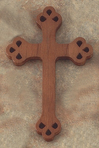 Walnut Budded Filigree Cross 10 In.