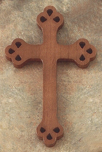 Walnut Budded Filigree Cross 8 In.