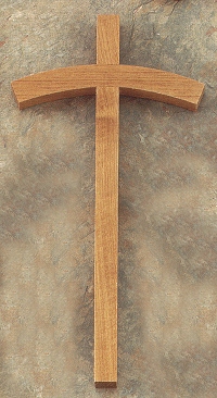 Curved Beam Light Walnut Cross 12 In.