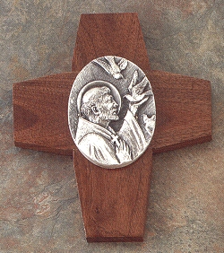 St Francis Cross Plaque 7 In.