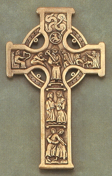 True Celtic Cross Bronze Plated Pewter 8 In.