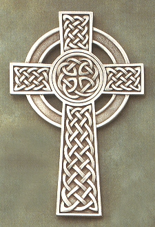 Knotted Celtic Cross Silver on Pewter 8 In.