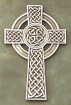 Knotted Celtic Cross Silver on Pewter 8 In.