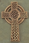 Knotted Celtic Cross Bronze on Pewter 8 In.