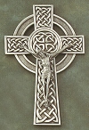 Celtic Crucifix Silver on Pewter 8 In.