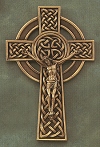 Celtic Crucifix Bronze on Pewter 8 In.