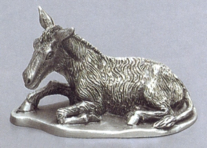 Donkey Pewter Nativity Statue 3 In. Scale