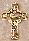 Pewter Baby Cross Gold Plated 5 In.