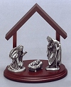 4 Piece Pewter Nativity Set 3 In. Scale