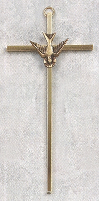 Confirmation Cross Gold Brass 7 In.
