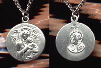 O. L. Of Perpetual Help Sterling Medal - Round, Dime Sized