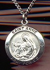St Anne Sterling Medal - Round, 5/8 Inch