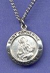 St. Catherine Sterling Medal  - Round, 5/8 Inch