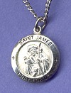 St James Sterling Medal - Round, 5/8 Inch
