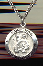 St John Evangelist Sterling Medal - Round 5/8 Inch