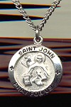 St John Evangelist Sterling Medal - Round 5/8 Inch