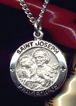 St Joseph Sterling Medal - Small Round