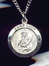 St Lucy Sterling Medal - Round, 5/8 Inch