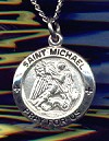 St Michael Sterling Medal - Round, 5/8 Inch