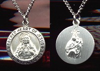 Scapular Sterling Medal - Round, 5/8 Inch