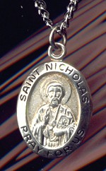 St Nicholas Sterling Medal - Oval, 3/4 Inch