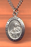 St Thomas Aquinas Sterling Oval Medal 3/4 In.