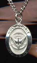 Holy Spirit Sterling Medal - Oval, 3/4 Inch