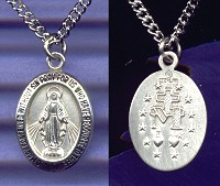 Miraculous Sterling Medal - Oval 3/4 Inch