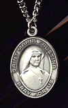 St Maria Faustina Sterling Medal - Oval, 1 Inch