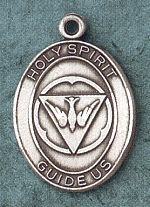 Holy Spirit Sterling Oval Medal 1 In.