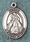 Divine Mercy Sterling Oval Medal 1 In.